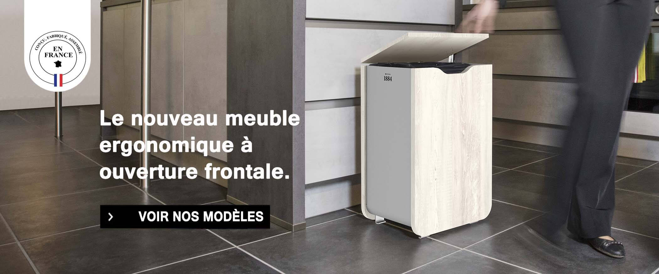 Meuble poubelle avec ouverture frontale