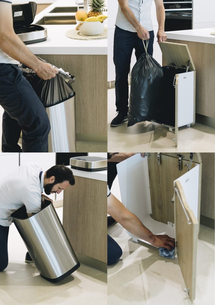 Poubelle avec porte en façade pratique et durable