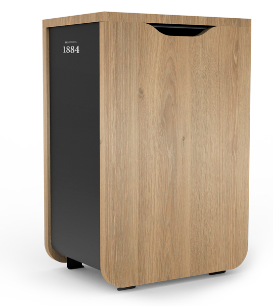 Poubelle en bois innovante