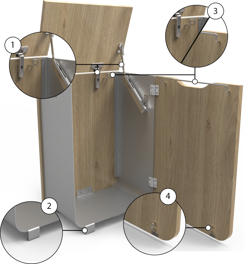 Poubelle en bois sur mesure pratique