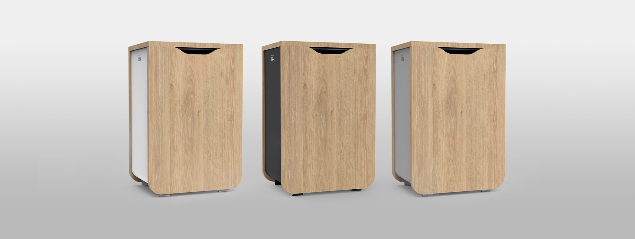 Poubelle design en bois chêne