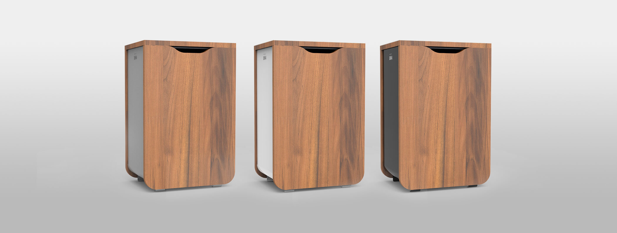 Poubelle design en bois foncé
