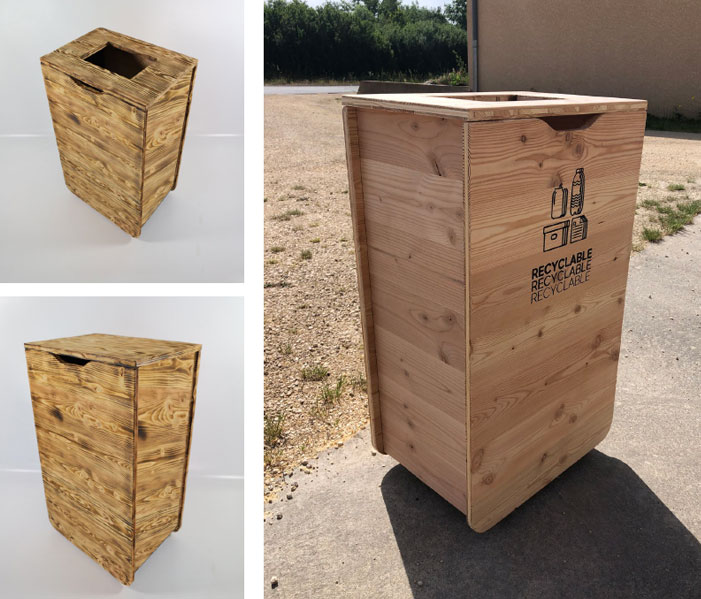 Poubelle extérieure 110l en bois