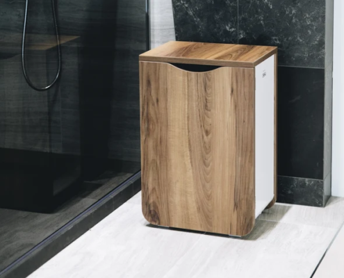 Panier à ligne design noyer pour salle de bain