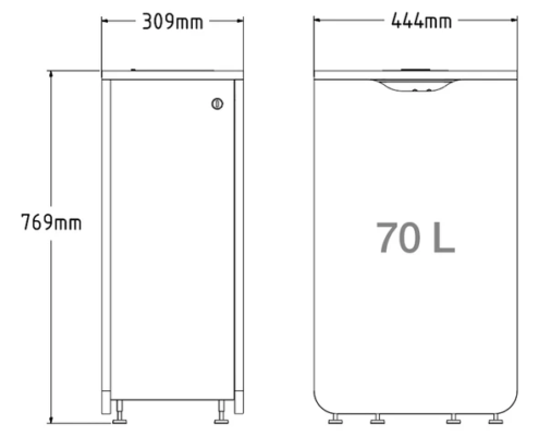 Poubelle design volume 70L